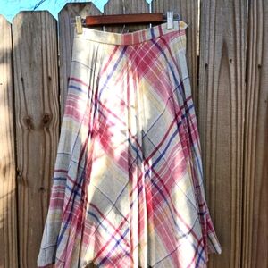 Vintage College Town Plaid Skirt